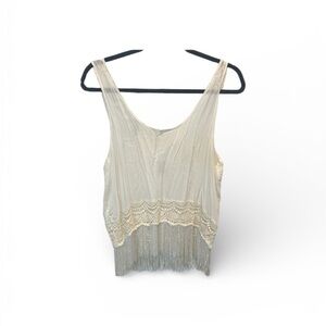 Boho fringe lace top